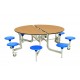 Round Mobile Folding Dining Table with 8 Seats